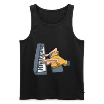 Piano Piano Musicien Pianiste d'en bas - Débardeur bio Premium Homme - noir - Devant - Michal (187cm)