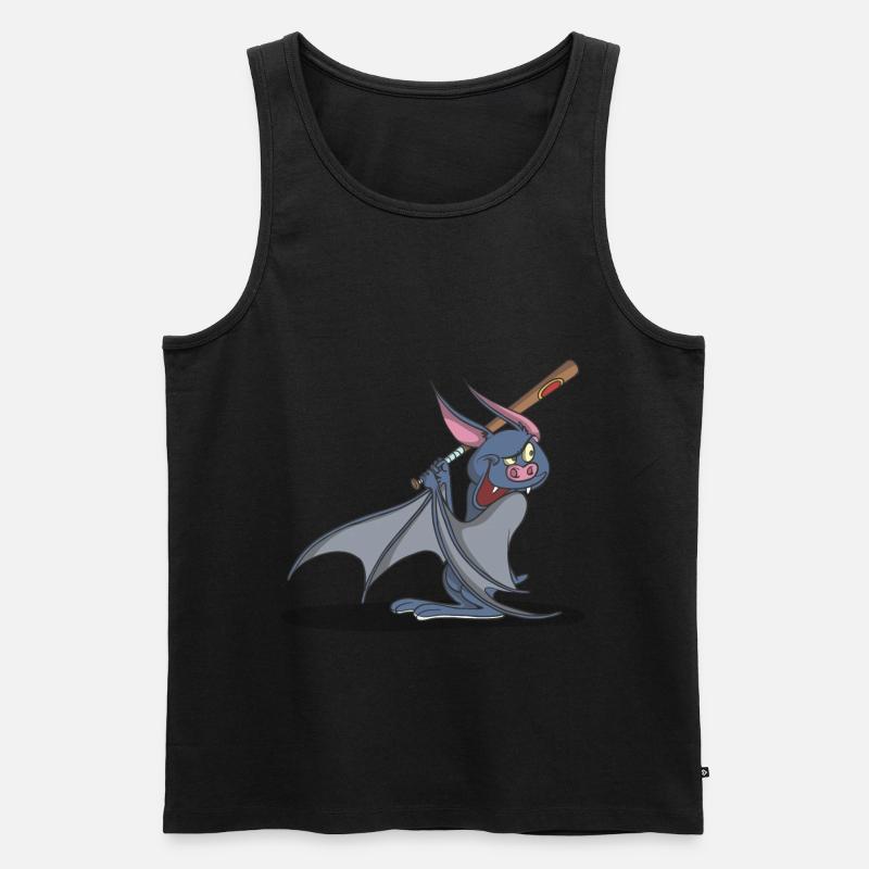 Fledermaus mit Baseball Schläger - Männer Premium Bio Tank Top - Schwarz