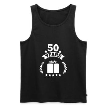 50 years! - Men's Premium Organic Tank Top - black - Front - Michal (187cm)