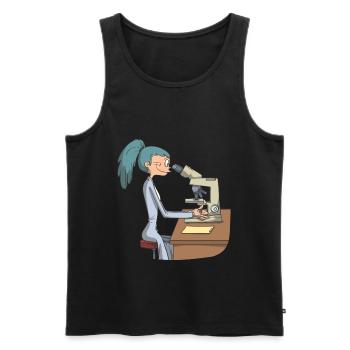 Microscope de sciences biomédicales - Débardeur bio Premium Homme - noir - Devant - AI Model Male 178 light (178cm)