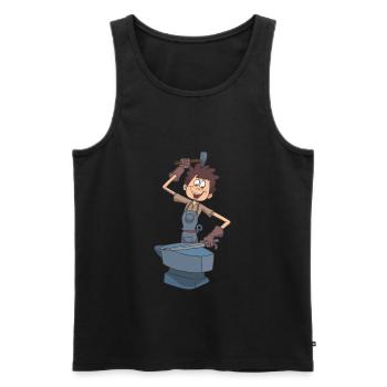 Blacksmith anvil hammer - Men's Premium Organic Tank Top - black - Front - AI Model Male 178 light (178cm)