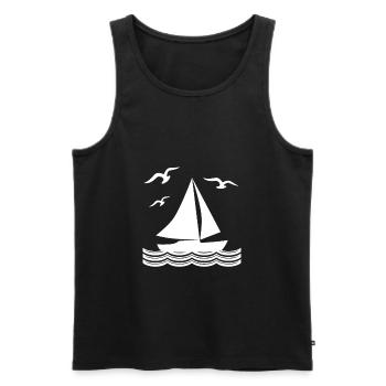 Sailboat on the sea - Men's Premium Organic Tank Top - black - Front - Michal (187cm)