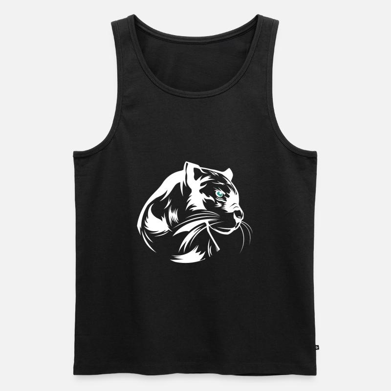 Panther - Männer Premium Bio Tank Top - Schwarz
