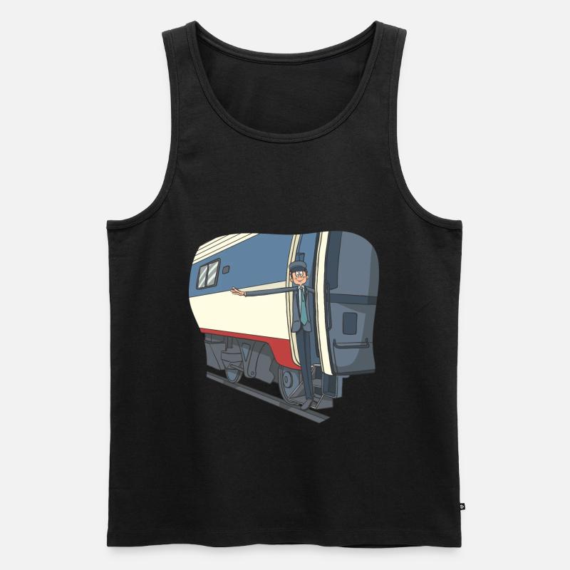 Zugführer Lockführer Eisenbahner - Männer Premium Bio Tank Top - Schwarz