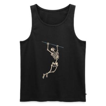 Skelett an der Klimmzugstange Fitness Sport - Männer Premium Bio Tank Top - Schwarz - Vorne - AI Model Male 178 light (178cm)