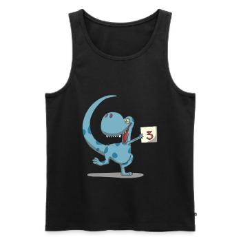 Dino Kids Birthday 3rd Birthday Gift - Débardeur bio Premium Homme - noir - Devant - Michal (187cm)