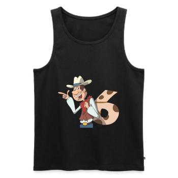 Anniversaire des enfants Cowboy 6e anniversaire - Débardeur bio Premium Homme - noir - Devant - Michal (187cm)