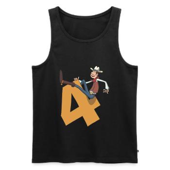 Cowboy Kindergeburtstag 4. Geburtstag - Männer Premium Bio Tank Top - Schwarz - Vorne - Michal (187cm)