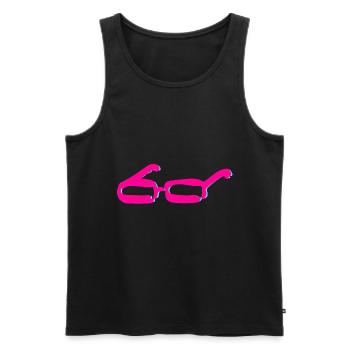 Brille - Männer Premium Bio Tank Top - Schwarz - Vorne - AI Model Male 178 light (178cm)