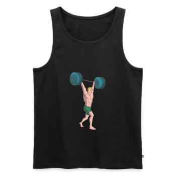 Barbell lifting weight lifting - Men's Premium Organic Tank Top - black - Front - AI Model Male 178 light (178cm)
