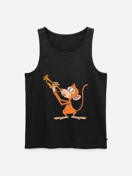 Affe spielt Trompete - Männer Premium Bio Tank Top - Schwarz