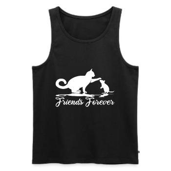 Friends Forever cat and mouse - Men's Premium Organic Tank Top - black - Front - Michal (187cm)