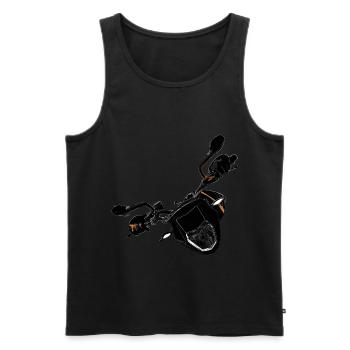 Motorrad in Bewegung, in der Kurve, Motorbike - Männer Premium Bio Tank Top - Schwarz - Vorne - AI Model Male 178 light (178cm)