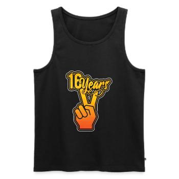 16 years! 16 th Birthday - Men's Premium Organic Tank Top - black - Front - AI Model Male 178 light (178cm)