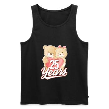 25 years - silver wedding - Men's Premium Organic Tank Top - black - Front - Michal (187cm)