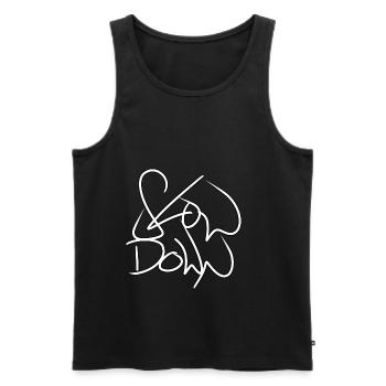 Slow Down - Men's Premium Organic Tank Top - black - Front - AI Model Male 178 light (178cm)