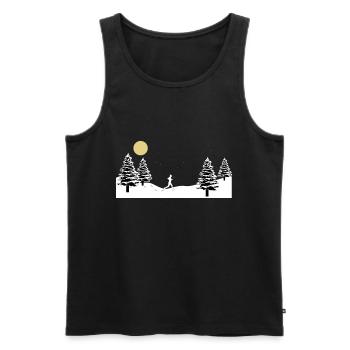 Running Winter - Männer Premium Bio Tank Top - Schwarz - Vorne - AI Model Male 178 light (178cm)