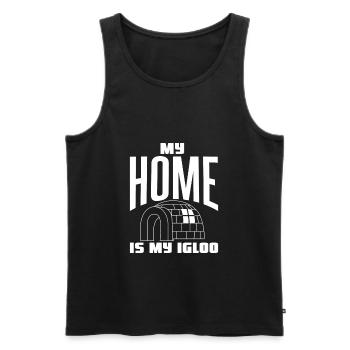 My Home is my Igloo - Männer Premium Bio Tank Top - Schwarz - Vorne - AI Model Male 178 light (178cm)