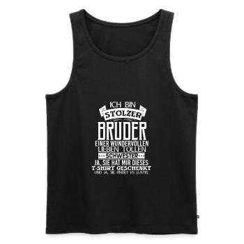 Stolzer Bruder Spruch Geschwister Geschenk - Männer Premium Bio Tank Top - Schwarz - Vorne - Michal (187cm)
