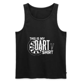 This is my Dart Shirt - Männer Premium Bio Tank Top - Schwarz - Vorne - Michal (187cm)