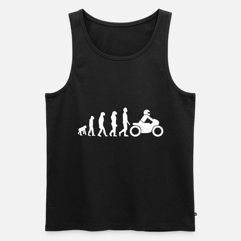 EVOLUTION GESCHENK MOTORRADFAHRER - Männer Premium Bio Tank Top - Schwarz