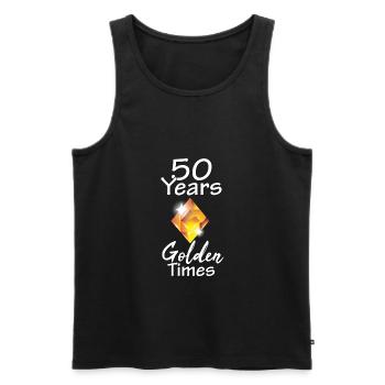 50 Years - Golden Times - Men's Premium Organic Tank Top - black - Front - AI Model Male 178 light (178cm)