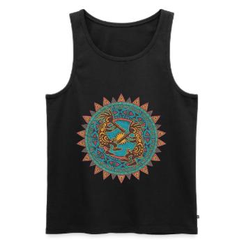 Kokopelli Duo - Sun Ornaments 1 - Débardeur bio Premium Homme - noir - Devant - AI Model Male 178 light (178cm)