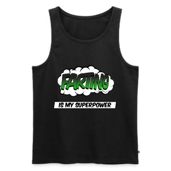 fartingis my super power - Männer Premium Bio Tank Top - Schwarz - Vorne - Michal (187cm)