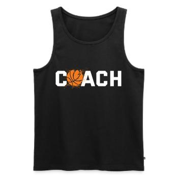 Coach Basketball - Cadeau de joueur de basket-ball - Débardeur bio Premium Homme - noir - Devant - Michal (187cm)