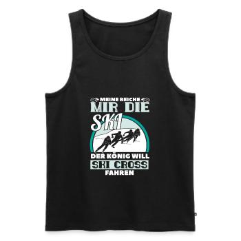 Der König will Ski Cross fahren Spruch Geschenk - Männer Premium Bio Tank Top - Schwarz - Vorne - Michal (187cm)