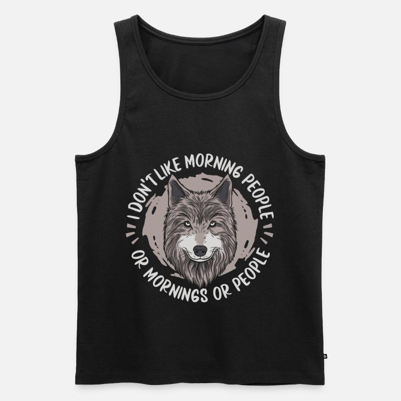 Wolf - Männer Premium Bio Tank Top - Schwarz