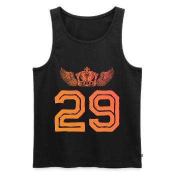 29 Zahl Krone - Männer Premium Bio Tank Top - Schwarz - Vorne - Michal (187cm)