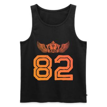 82 Couronne numérique - Débardeur bio Premium Homme - noir - Devant - Michal (187cm)