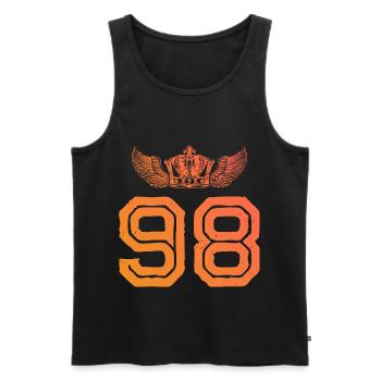 98 Couronne numérique - Débardeur bio Premium Homme - noir - Devant - Michal (187cm)