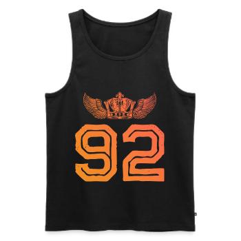 92 Number crown - Men's Premium Organic Tank Top - black - Front - AI Model Male 178 light (178cm)