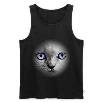 Chaton Chat - Débardeur bio Premium Homme - noir - Devant - Michal (187cm)