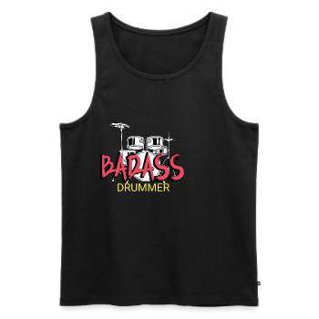 Badass Drummer Punk Gift - Débardeur bio Premium Homme - noir - Devant - AI Model Male 178 light (178cm)