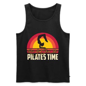 Meditation, Zen Yoga and Pilates - Men's Premium Organic Tank Top - black - Front - Michal (187cm)