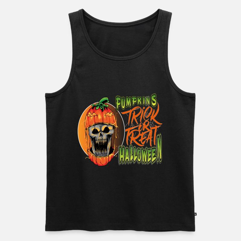 Kürbisse Halloween Süßes oder Saures - Männer Premium Bio Tank Top - Schwarz