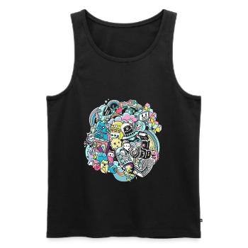 Graffiti city - Men's Premium Organic Tank Top - black - Front - AI Model Male 178 light (178cm)