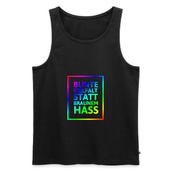 Racism Human Right Antifa Fascism Gift - Men's Premium Organic Tank Top - black - Front - Michal (187cm)