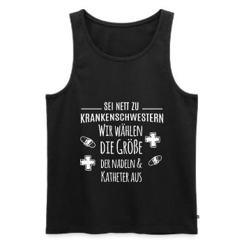 Geschenk EKG Herzschlag Kinderkrankenschwestern - Männer Premium Bio Tank Top - Schwarz - Vorne - AI Model Male 178 light (178cm)