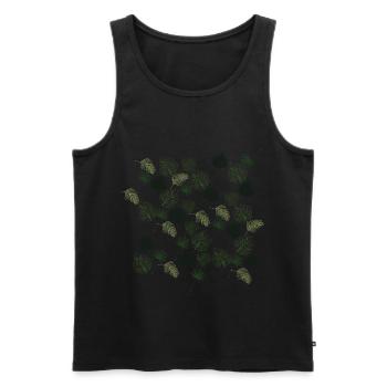 Jungle palm leaves - Men's Premium Organic Tank Top - black - Front - AI Model Male 178 light (178cm)