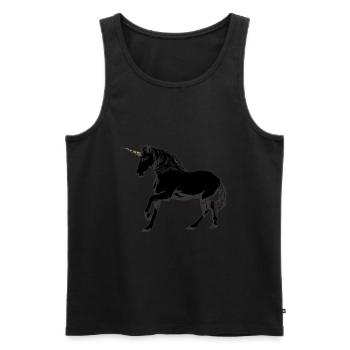 Licorne sauvage, le noir rare - Débardeur bio Premium Homme - noir - Devant - Michal (187cm)