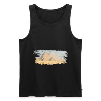 Paintbrush Pyramiden - Männer Premium Bio Tank Top - Schwarz - Vorne - AI Model Male 178 light (178cm)