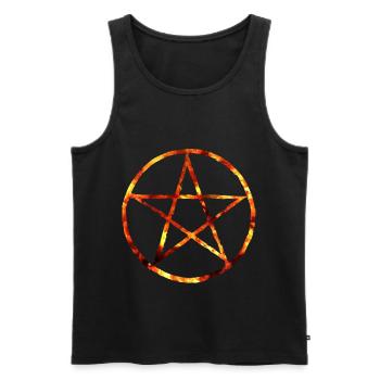 Pentagramm fire - Männer Premium Bio Tank Top - Schwarz - Vorne - Michal (187cm)
