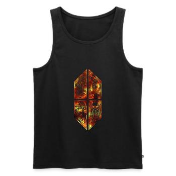 Cthulhu Ornnment fire - Männer Premium Bio Tank Top - Schwarz - Vorne - Michal (187cm)
