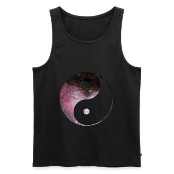 yin and yang galaxy - Männer Premium Bio Tank Top - Schwarz - Vorne - Michal (187cm)