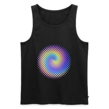 Dot pattern colorful vortices - Men's Premium Organic Tank Top - black - Front - AI Model Male 178 light (178cm)