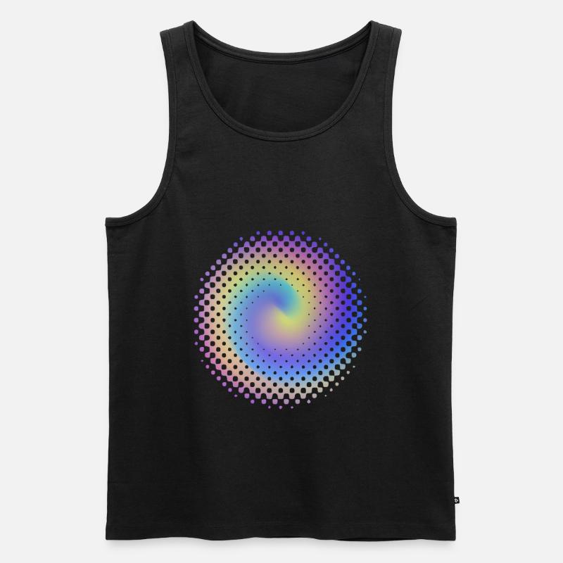 Punktmuster bunter Wirbel - Männer Premium Bio Tank Top - Schwarz